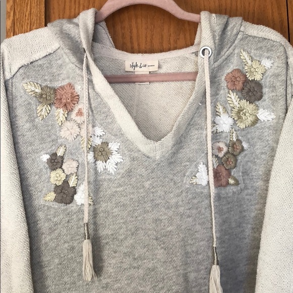 Style & Co embroidered Hoodie - Picture 1 of 7